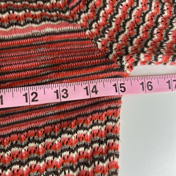 FREE PEOPLE RETRO LONG SLEEVED SIMI SHEER RED/BROWN STRIPPED SWEATER DRESS SZ M - Picture 12 of 16